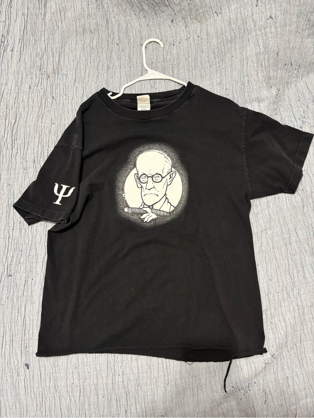 Anvil Black Men’s Tee with White Portrait Graphic